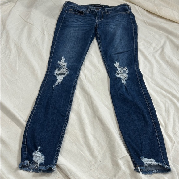 Hollister Dark Blue Distressed Skinny Jeans - Picture 2 of 5